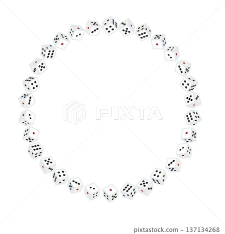 骰子圓形裝飾框的插圖 137134268