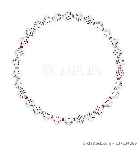 骰子圓形裝飾框的插圖 137134269