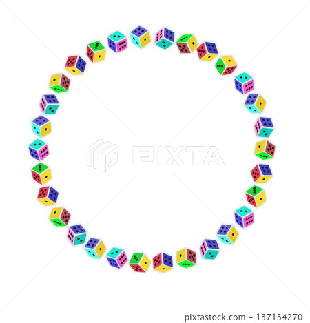 骰子圓形裝飾框的插圖 骰子圓形裝飾框的插圖 137134270