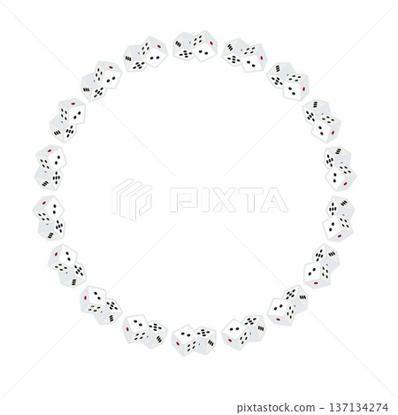 Illustration of a circular decorative frame of dice 137134274
