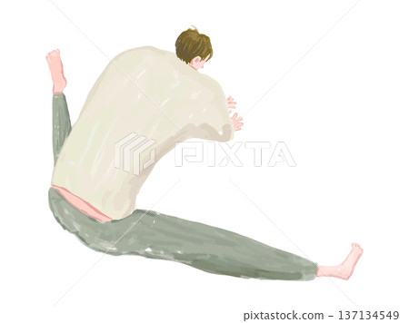 Men stretching 137134549