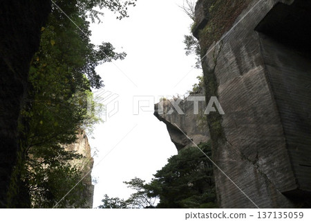 Looking up into Hell from Laputa's Wall [Mt. Nokogiri, Chiba Prefecture] 137135059