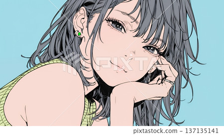 A woman scheming - Stock Illustration [137135141] - PIXTA