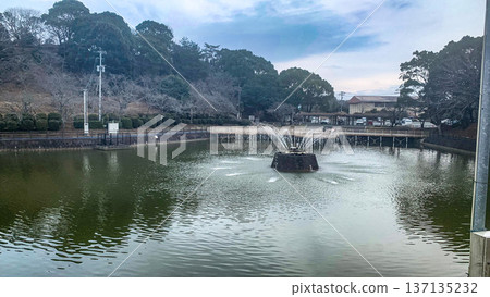 Pond and fountain at Amagi Park Pond and fountain at Amagi Park 137135232