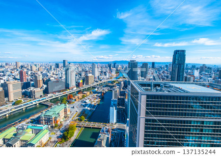 Cityscape of eastern Osaka Cityscape of eastern Osaka 137135244