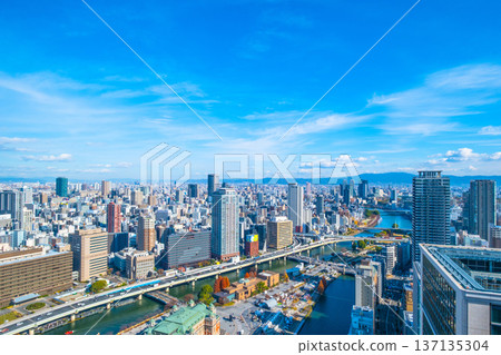 Cityscape of eastern Osaka Cityscape of eastern Osaka 137135304