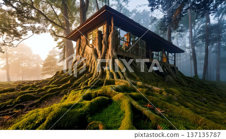 Tree Root House Concept Integrated with Nature 137135787