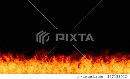A fierce flame burning at the bottom of the screen [Variation 1] 137135932