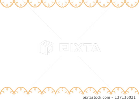 A simple lace frame with a light orange top and bottom A simple lace frame with a light orange top and bottom 137136021