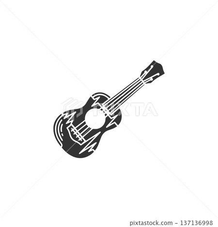 Hand Drawn Ukulele Line Art Illustration 137136998