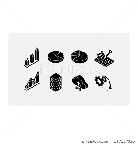 Business Analytics and Financial Data Icon Set Black Glyph Collection Business Analytics and Financial Data Icon Set Black Glyph Collection 137137030