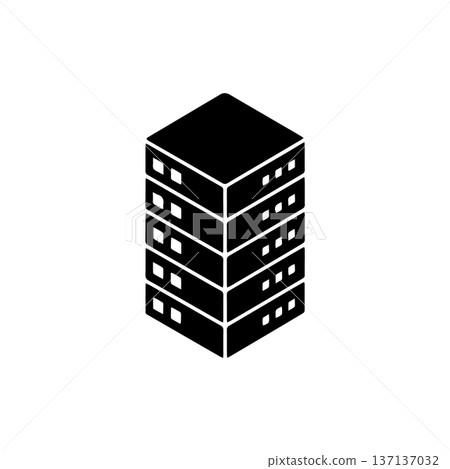 Office Building Icon Black Solid Corporate Architecture Symbol Office Building Icon Black Solid Corporate Architecture Symbol 137137032