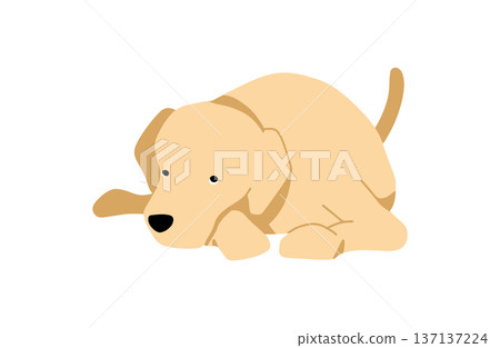 手繪狗狗插畫,眼睛向上翻。 手繪狗狗插畫,眼睛向上翻。 137137224