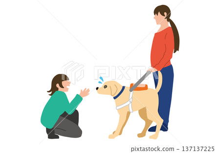 Guide dog hand-drawn illustration warning Guide dog hand-drawn illustration warning 137137225