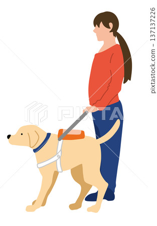 Guide dog hand-drawn illustration 137137226