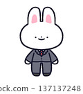 Standing rabbit in a suit 137137248
