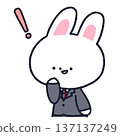 Exclamation mark and rabbit in a suit 137137249