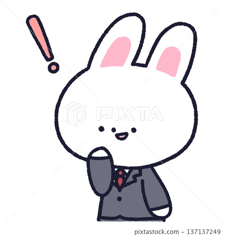Exclamation mark and rabbit in a suit Exclamation mark and rabbit in a suit 137137249