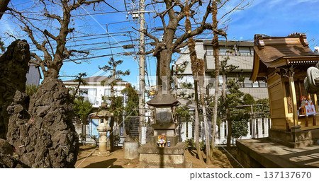 東京居民區內供奉一座小型石砌神社,神社內供奉平原水神。 東京居民區內供奉一座小型石砌神社,神社內供奉平原水神。 137137670