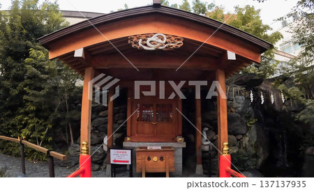 從東京的蛇久保神社眺望白蛇弁財天神社和小神社。 137137935
