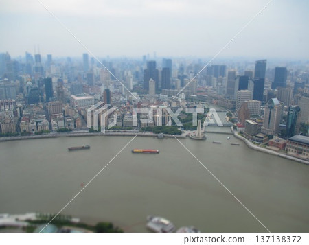 View from the Oriental Pearl Tower in Shanghai, China (diorama style) View from the Oriental Pearl Tower in Shanghai, China (diorama style) 137138372