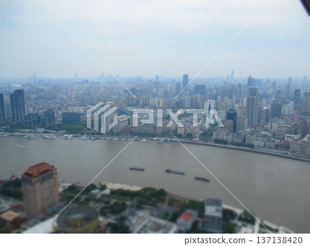 View from the Oriental Pearl Tower in Shanghai, China (diorama style) View from the Oriental Pearl Tower in Shanghai, China (diorama style) 137138420