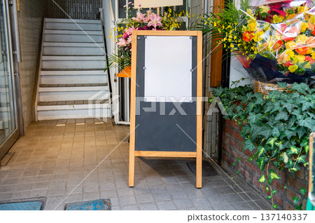 Large blank billboard on a street wall, banners with room to add your own text Large blank billboard on a street wall, banners with room to add your own text 137140337
