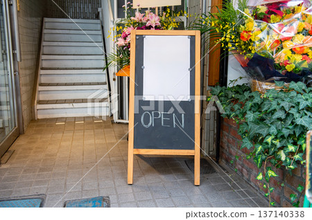 yes we're open sign , vintage restaurant sign , Open sign in street cafe yes we're open sign , vintage restaurant sign , Open sign in street cafe 137140338