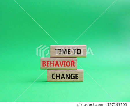 Behavior Change symbol. Wooden blocks with words Time to Behavior Change. Beautiful green background. Business and Behavior Change concept. Copy space. Behavior Change symbol. Wooden blocks with words Time to Behavior Change. Beautiful green background. Business and Behavior Change concept. Copy space. 137141503