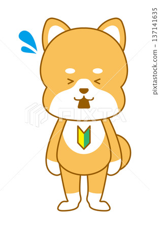 柴犬變形插圖初學者標記混淆 柴犬變形插圖初學者標記混淆 137141635
