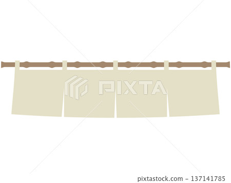 Beige Noren curtain illustration Beige Noren curtain illustration 137141785