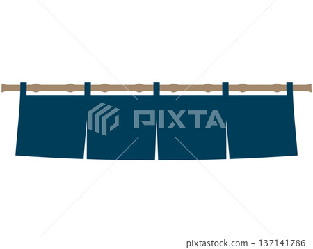Navy blue noren curtain illustration Navy blue noren curtain illustration 137141786