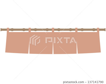 Illustration of a pale crimson noren curtain Illustration of a pale crimson noren curtain 137141790