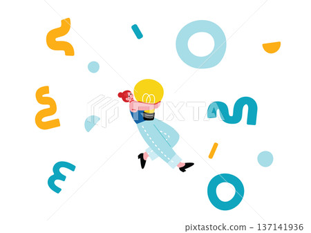 A girl who comes up with a cute and pop idea 137141936