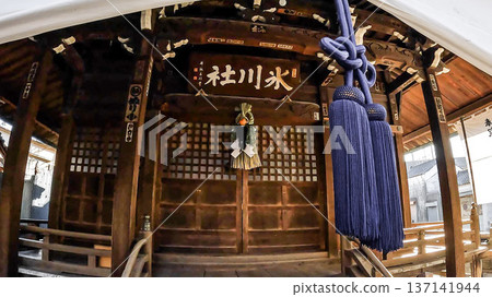 千住冰川神社的神社建築與新年裝飾 千住冰川神社的神社建築與新年裝飾 137141944