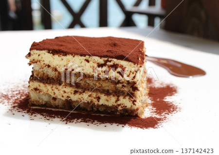 Tiramisu at a restaurant on Murano Island, Italy 137142423