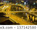 Aerial View Of Vo Van Kiet Avenue And Tau Hu Canal In Ho Chi Minh City At Night, Vietnam. 137142580