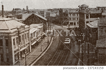 1926年的老照片，函館市末廣町十字路口 137143159