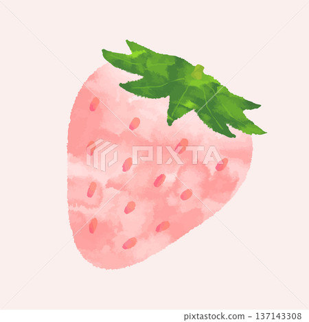 手繪水彩粉紅草莓（向量版） 137143308