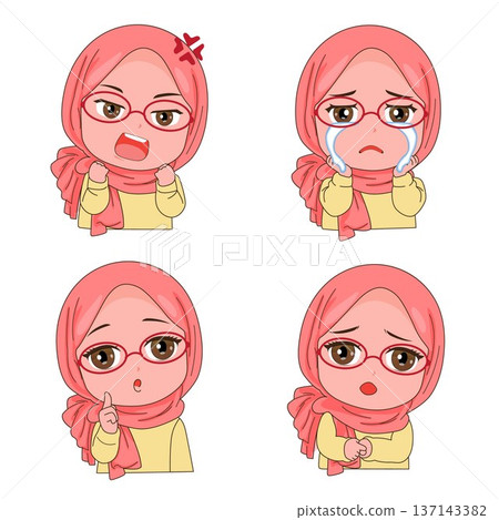 muslim hiijab girl emoticon set 137143382