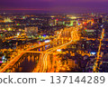Aerial View Of Vo Van Kiet Street And Tau Hu Canal In Ho Chi Minh City At Night, Vietnam. 137144289