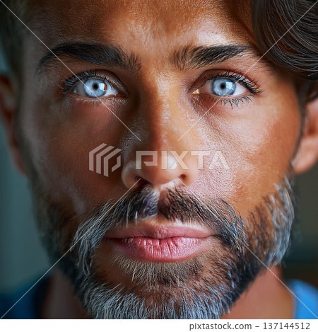 Striking Close-Up of a Calm Face 137144512