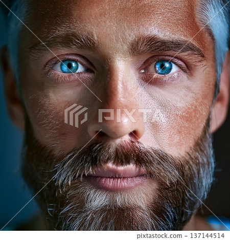 Striking Close-Up of a Calm Face 137144514