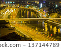 Aerial View Of Vo Van Kiet Avenue And Tau Hu Canal In Ho Chi Minh City At Night, Vietnam. 137144789