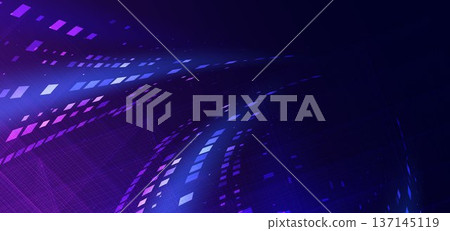 Digital technology background with blue square lines wave lines lighting effect on dark background. Digital technology background with blue square lines wave lines lighting effect on dark background. 137145119