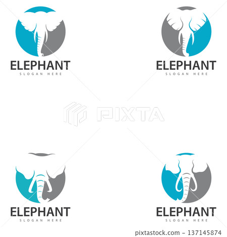 elephant logo vector icon. zoo elephant symbol simple head icon face african logo 137145874