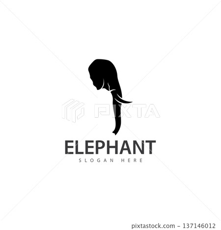 elephant logo vector icon. zoo elephant symbol simple head icon face african logo elephant logo vector icon. zoo elephant symbol simple head icon face african logo 137146012