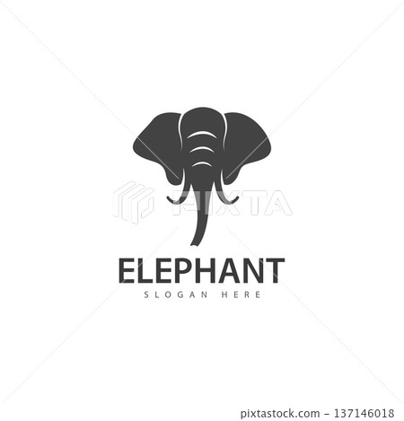 elephant logo vector icon. zoo elephant symbol simple head icon face african logo 137146018