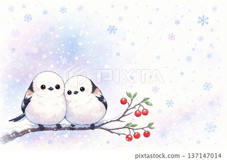 Two long-tailed long-tailed tit 137147014