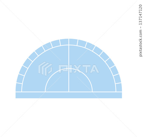 Illustration of a simple and flat protractor Illustration of a simple and flat protractor 137147120